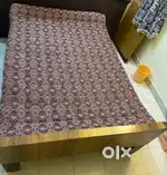 Double size wooden cot with bed