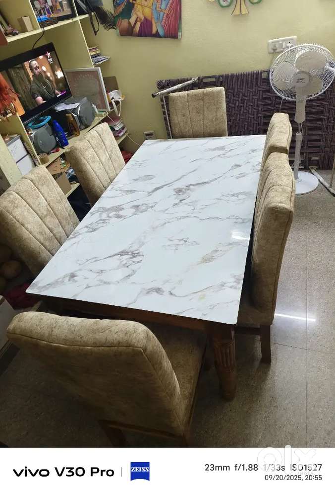 New pure teak wood Dining table six chairs