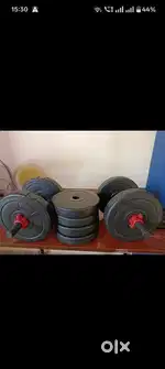 I have gym plates 4 units of 3 kg and 4 units of 2 kg and rod