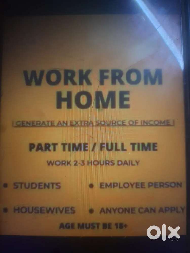 Work from home  students  house wife and job parson