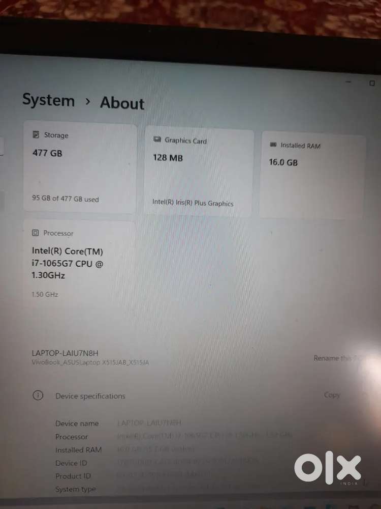 ASUS LAPTOP MODEL- LAIU7N8H