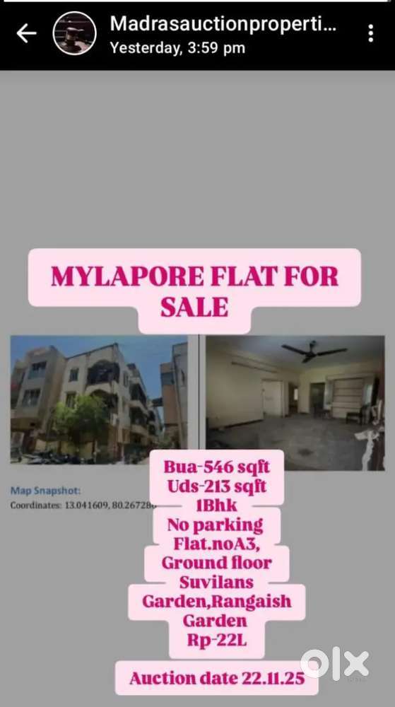 MYLAPORE FLAT FOR SALE
