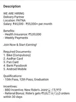 WE ARE HIRING

Delivery Partner

Location: PATNA