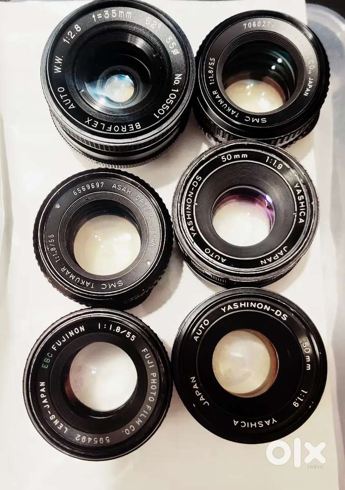 M42 SCREW MOUNT 50, 55, 58mm f1.8, f2 TAKUMAR Fuji YASHICA HELIOS LENS