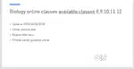 Online classes in biology, , class test, feedback