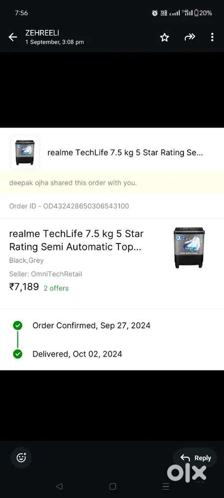 REALME 7.5 KG WASHING MACHINE