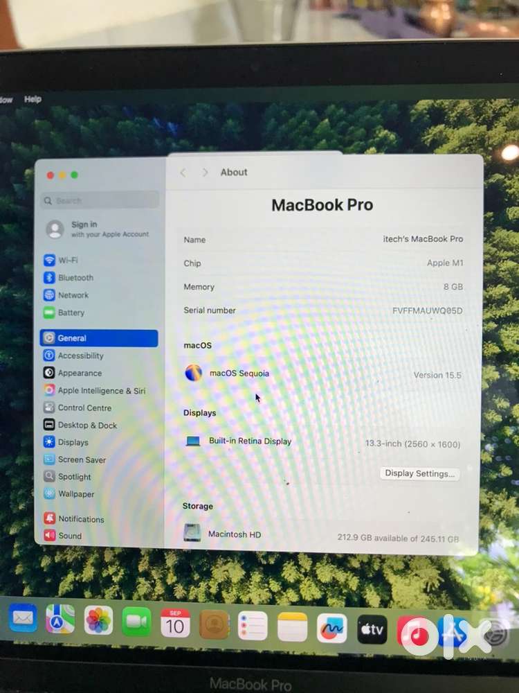 Macbook pro M1 2020/8 GB/256 SSD/13 inch