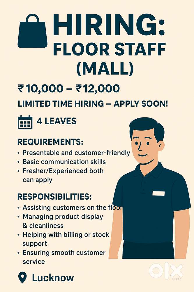 Hiring: Floor Staff (Mall)