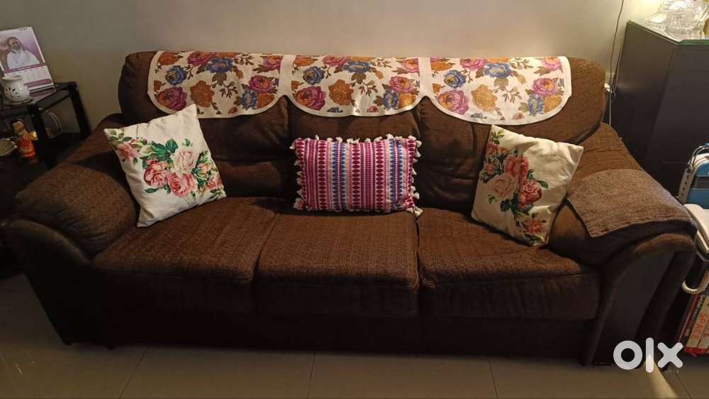 Dark brown 3 plus 2 Sofa set