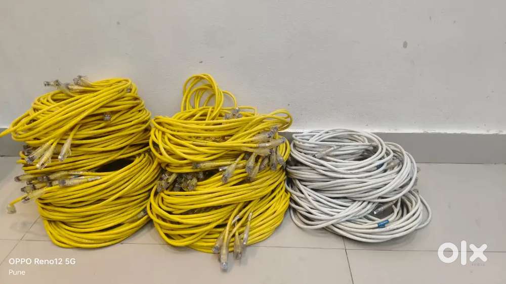 White and Yellow Cat6 Ethernet Cable