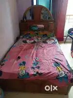 Double bed without mattress