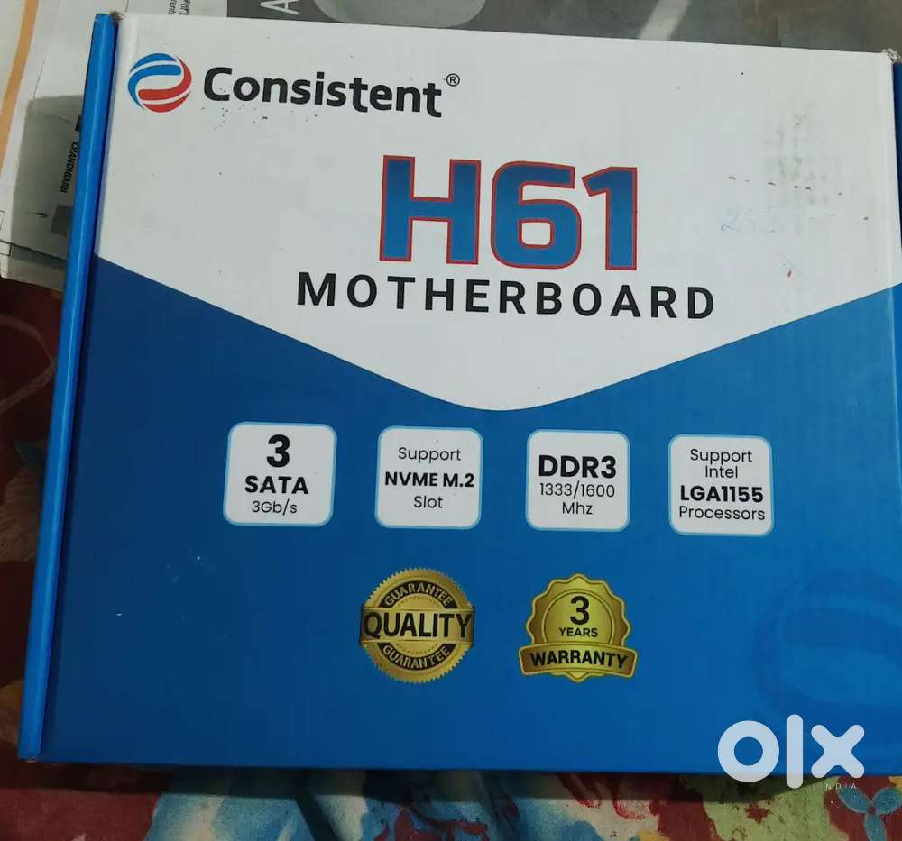 Motherboard h61 kit new not open +i5 processor/4gb ram