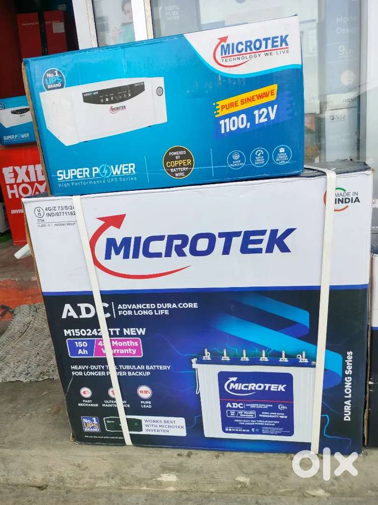 1100va+ 150ah microtek inverter battery