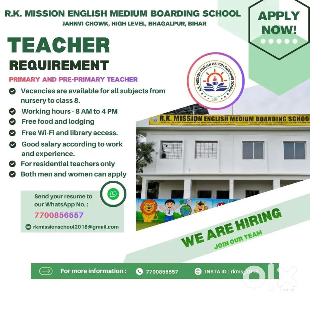 Primary teacher upto class 8