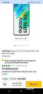 Samsung galaxy S21 fe 5g.