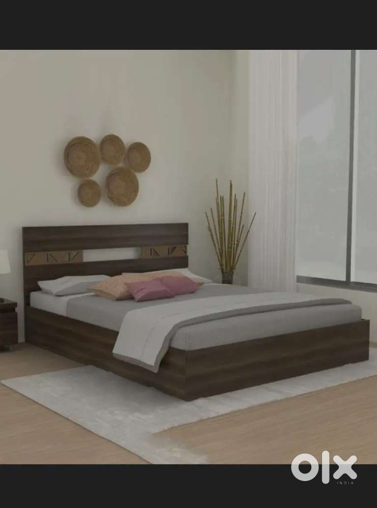 Pepperfry Queen Size Bed in walnut finish