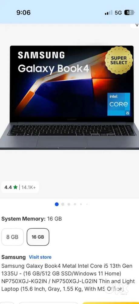 I want to sell my new laptop samsung galaxy book 4 metel it's new