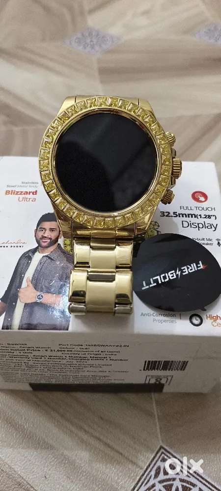 Fire bolt blizzard ultra golden smartwatch