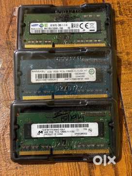 4gb x 3 ddr3 ram combo for sale (laptop)