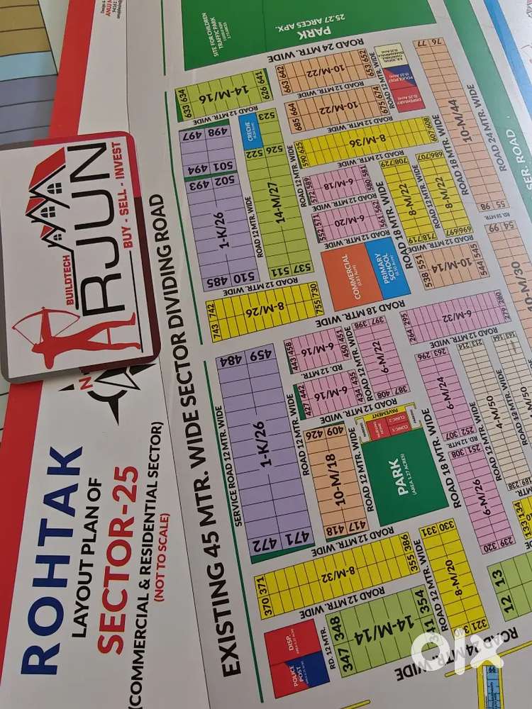 538 gaj Green Belt facing plot for sale in HSVP Sector-25, Rohtak