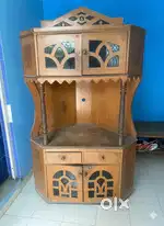 Wooden table with a TV unit