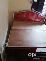 Steel bed with mattress