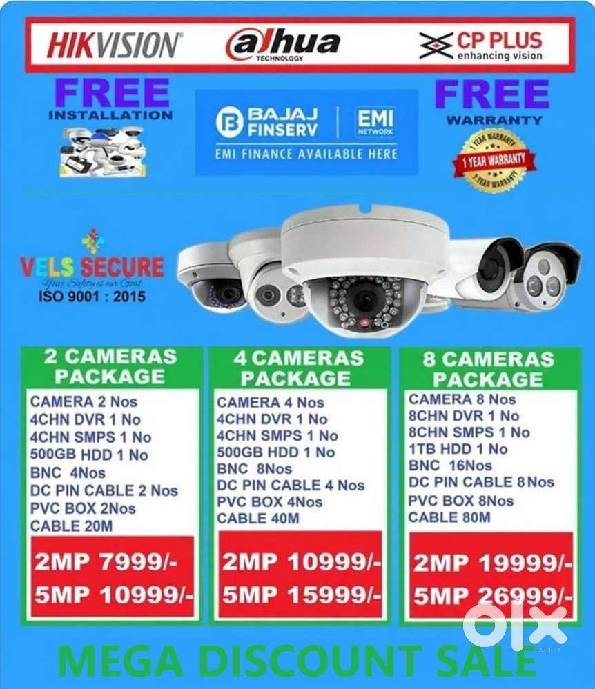 MEGA FESTIVAL OFFER SALE OF       2MP  DAHUA or CP PLUS or HIKVISION