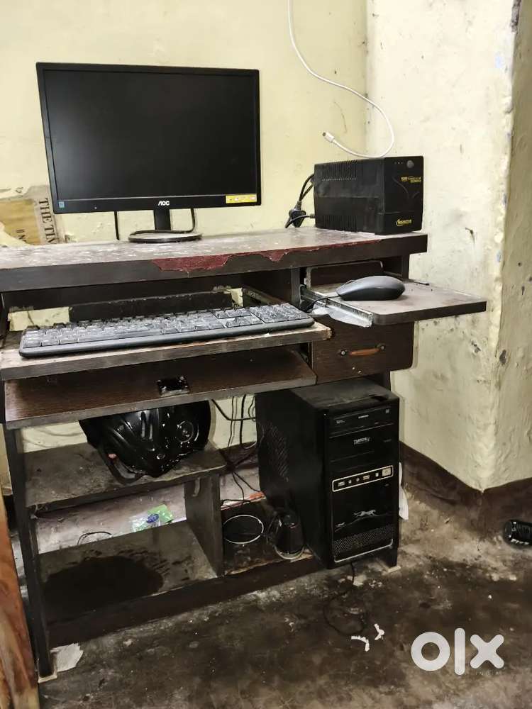 Computer with desk