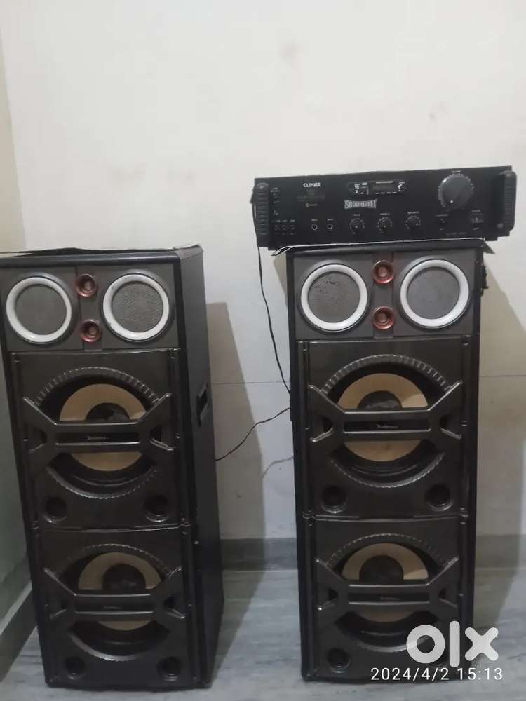 2 tower + amplifier + minni car bettery