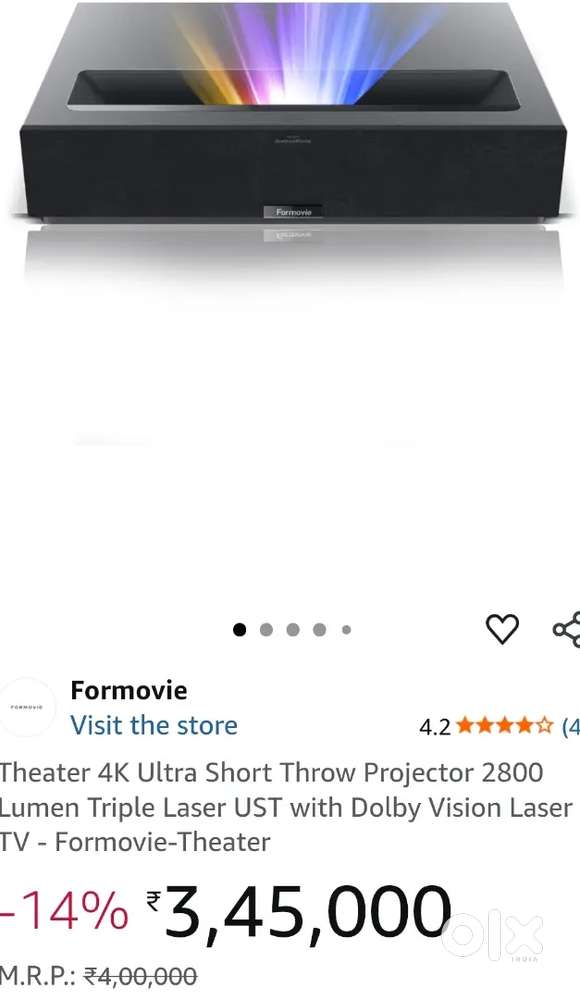 Formovie Cinema 2 Projector Ultra Short throw 4k Ultra hd Dolby Atmos