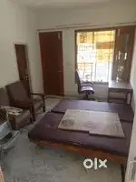 One spacious room kitchen bath with double bed mattress geyser fan