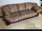 A combo of 2seat and 3seat semi-leather sofa