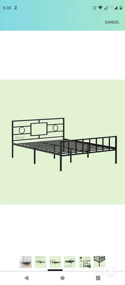 Metal bed queen size black
