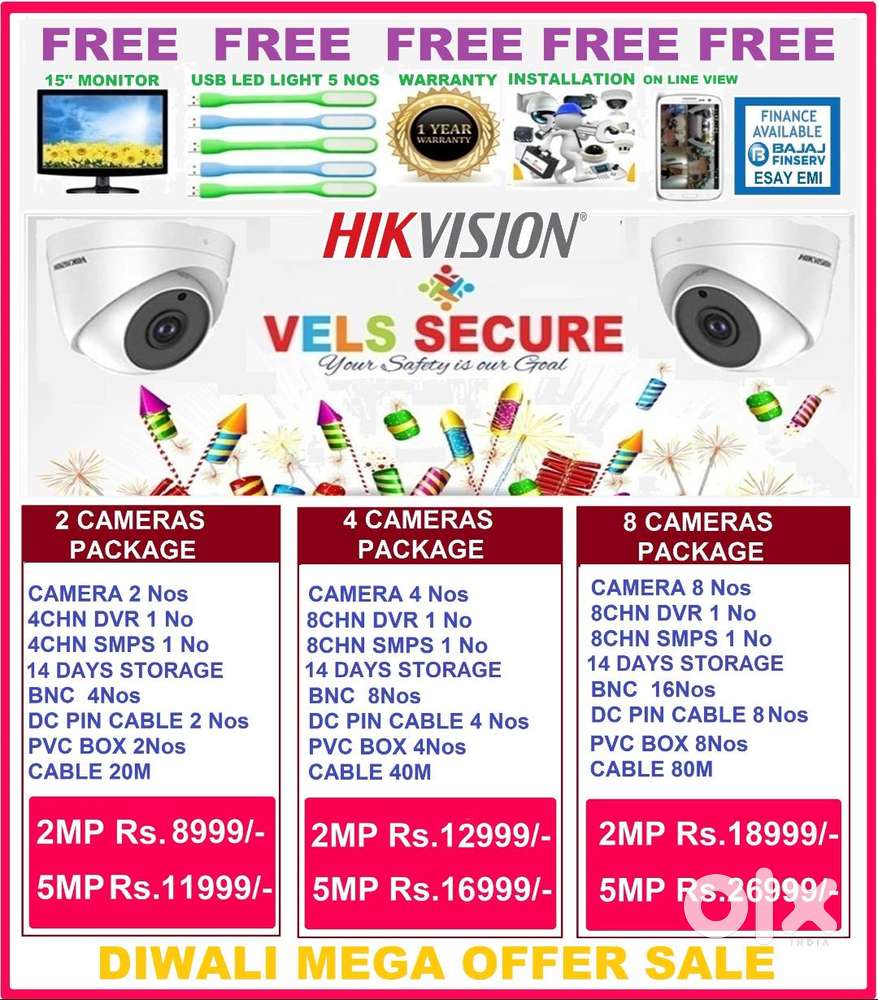2MP HIKVISION CCTV CAMERA   DAY & NIGHT VISION MEGA  MEGA ATHIRADI DIW