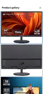 24 inch monitor 75hz refresh rate 1 year warrenty