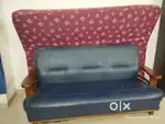 3 seater used sofa, queen size matress and foldable Laptop table