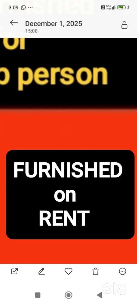 Portions furnished and unfurnished available on rent