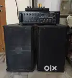 Audiomaster 300 wats Sound Machine Mixer 2 Big Speaker Mic with cable