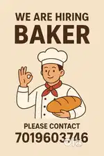 Hiring a Experienced Baker