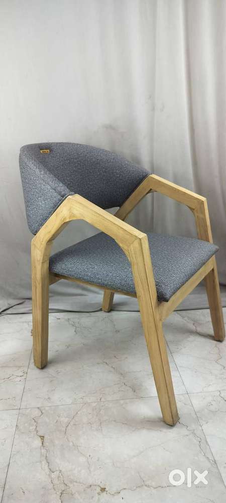 Detec Solid Wood Armchair - Grey Color