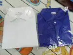 White shirt and blue shirt