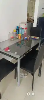 Galass dinning 4 sitter, and office chair