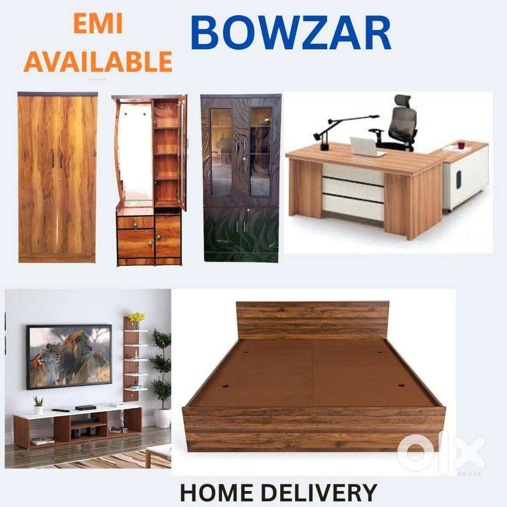 New Engineering Wood Bed Almirah Cabinet Bookshelf Shoe Rack Table EMI
