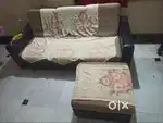 Sofa (3 + 1 seater, black leather branded Sofa) for urgent sell