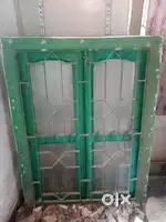 Good condition window of Sal (teak) frame & iron grill for sale.