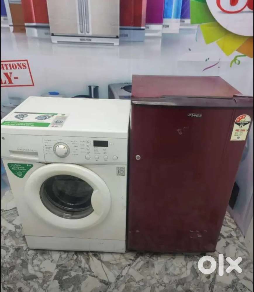 Id-456712. Sansui single door 140 litres refrigerator,LG frnt load W/M