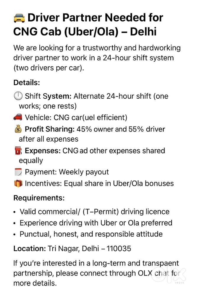 Need a experience driver for uber