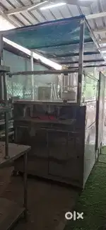8 ft × 4 ft only 4 months old stainless steel counter for restaurant