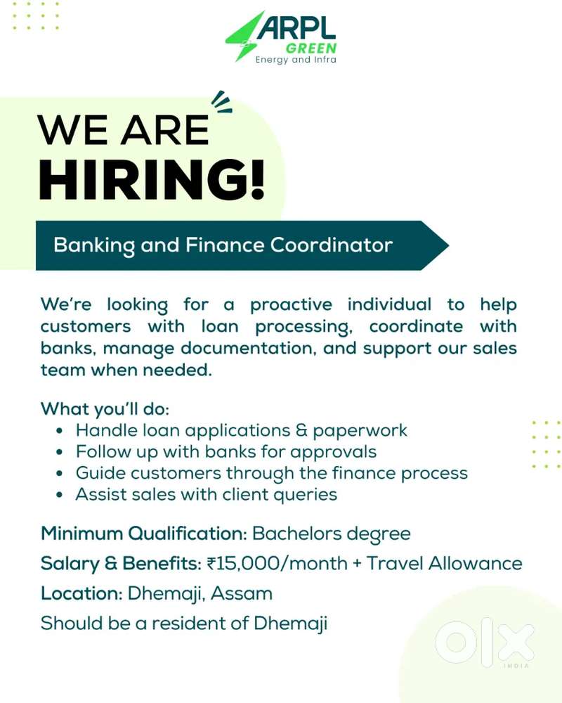 Banking & Finance Coordinator – Dhemaji