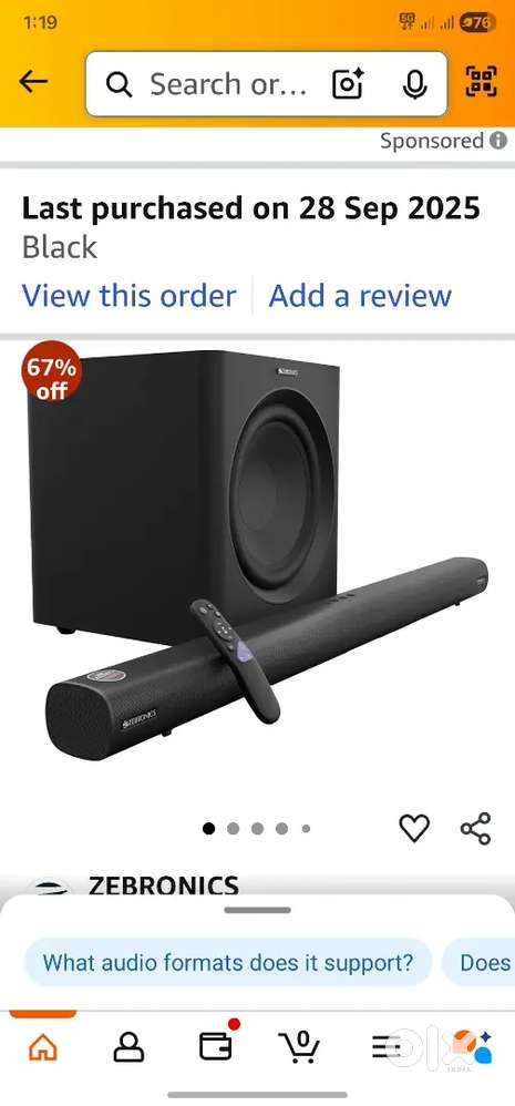 Zebronics 9920 dolby atmos soundbar 900 watt